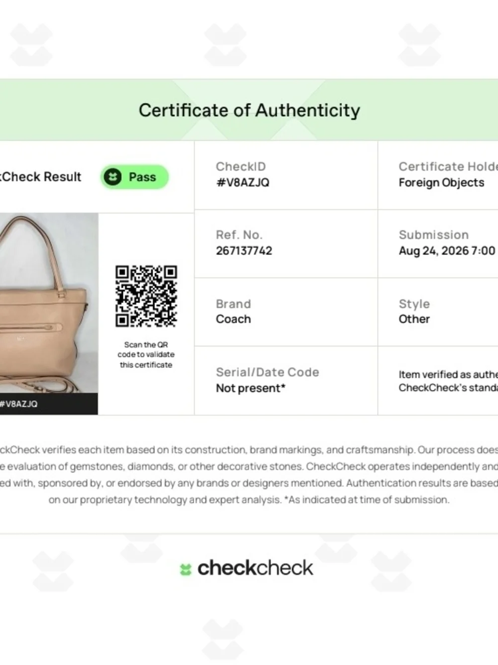 COACH Tyler Tote Bag in Pebbled Leather - Like New with COA!